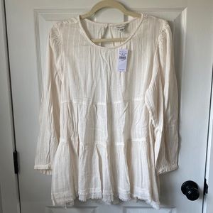 American Eagle blouse - slightly open back, ivory, size medium